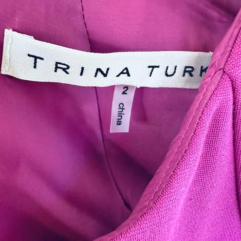 Trina Turk  Cerritos Fuchsia Purple Pink Fitted Sheath Dress Size 2