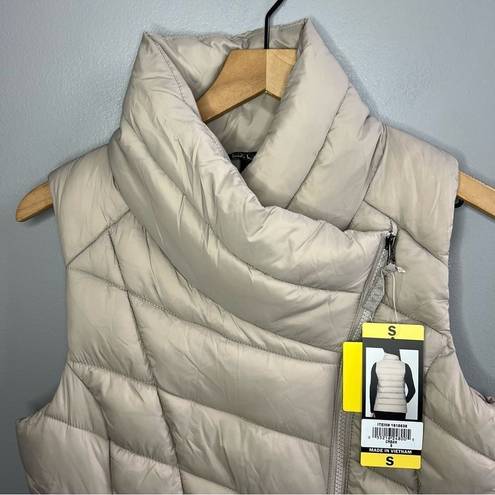 Nicole Miller  Original Vest Quilted Lightweight Size Small Cream Beige NWT