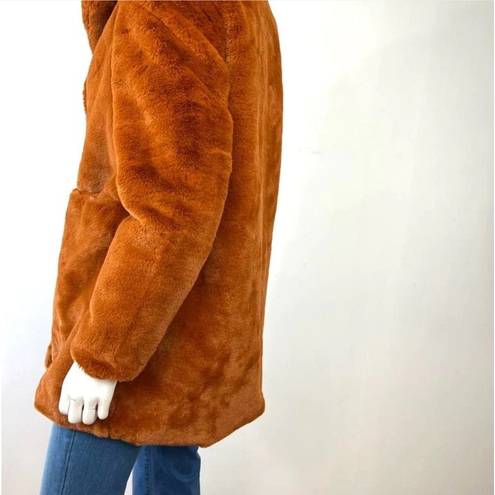 Sam Edelman  FAUX FUR COAT IN COGNAC, SIZE L, NEW WITHOUT TAG MSRP $220