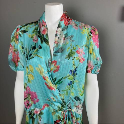 Rococo  Sand dress STUNNING!! Floral Turquoise Citrine large Beach Revolve NWT