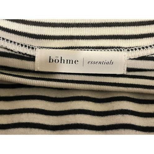 Bohme  Green White Striped Hi Low T-Shirt Size Small