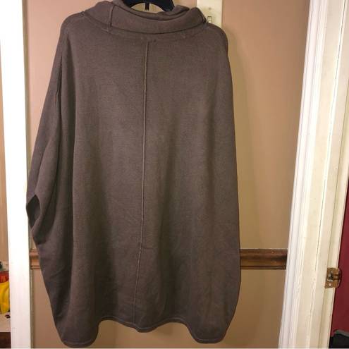 J.Jill  pure Jill cashmere Sleeveless cowl neck tunic poncho sweater brown m/l