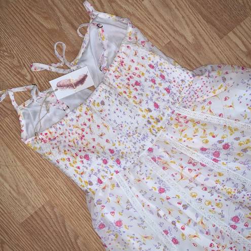 Jessica Simpson White Floral Midaxi Dress