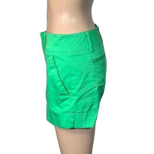 New York & Co. Womens Dress Shorts Cuffed Bright Green Summer Lightweight Sz 0