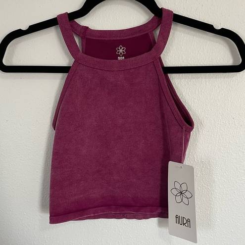 Aura  Ribber Cropped High Neck Tank