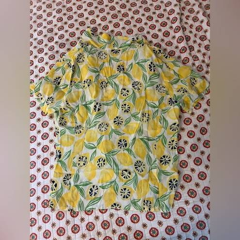 Polo Vintage 90s Lemon Button Down  Short Sleeve Shirt size Medium