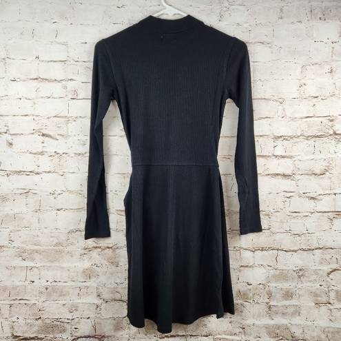 l*space L* Corinne Dress in Black Ribbed Long Sleeve Small NWT Long Sleeve