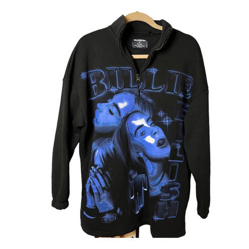 Billie Eilish Bershka x Billie‎ Eilish zip front graphic sweat dress in blue Womens Size Small