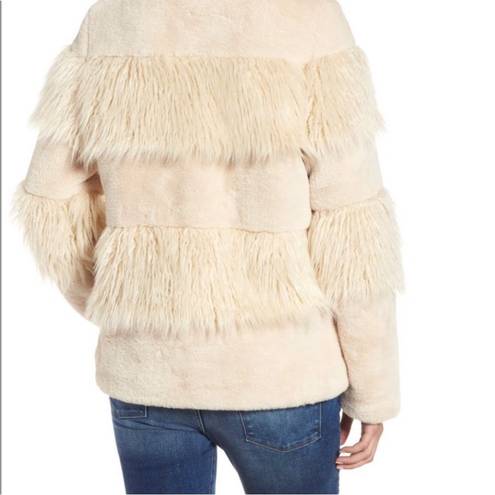 BCBGeneration FAUX FUR  IVORY JACKET COAT SIZE XS