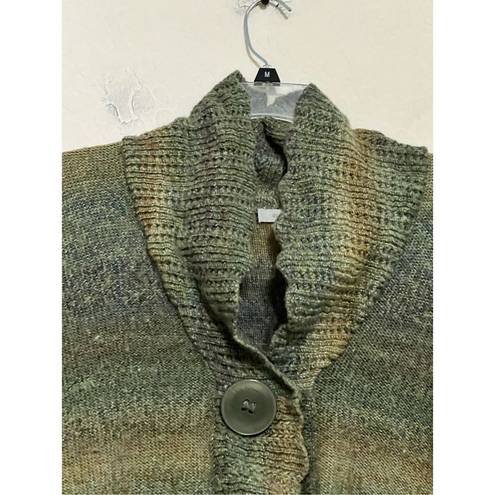 Dress Barn  Cardigan Sweater One Over-sized Button Green Size XL