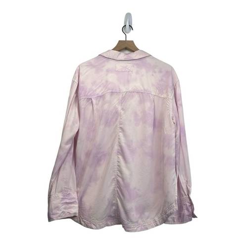 We The Free  - Free People Tie Dye Button Down Long Sleeve oversized size Large