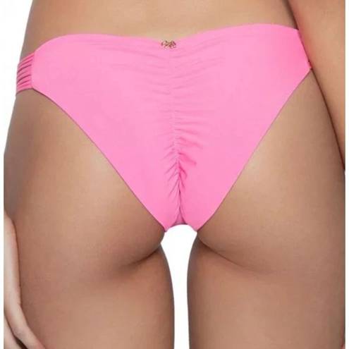 PilyQ New.  pink Isla full bikini bottom. Large.