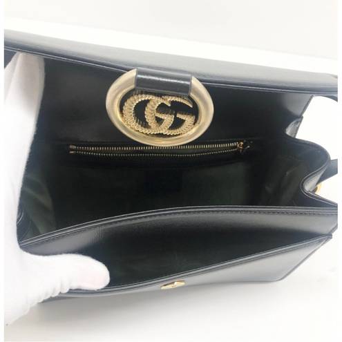 Gucci  GG Azalea Ring Black Leather Timeless Shoulder Bag