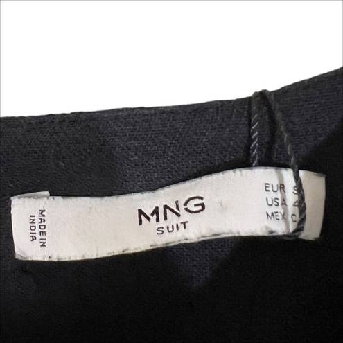 Mango NWT MNG by  Black Embroidered Gauze Blouse Size Small