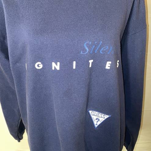 Guess Vintage 90s  Crew Sweatshirt Size Medium “Silence Ignites” Made In USA