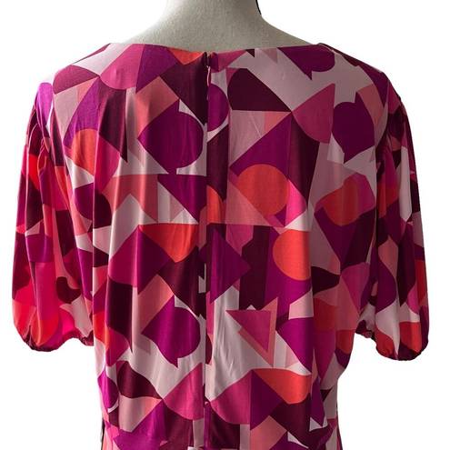 Donna Morgan NWT Nordstrom  Pink Geometric Print Dress Short Sleeve Size 18