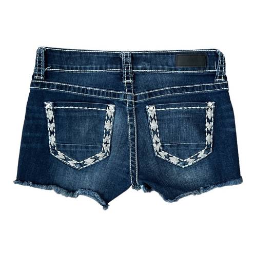 Daytrip  Buckle Virgo Cut Off Dark Wash Denim Shorts | Embellished | 27
