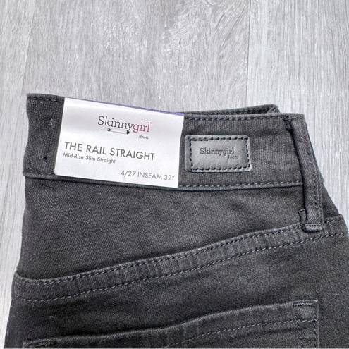 Skinny Girl  Rail Straight Mid Rise Black Jeans