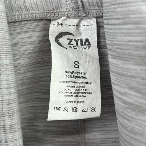 Zyia  Active Haze Yoga Wrap Shawl Hooded Shirt Top Size Small Heather Gray