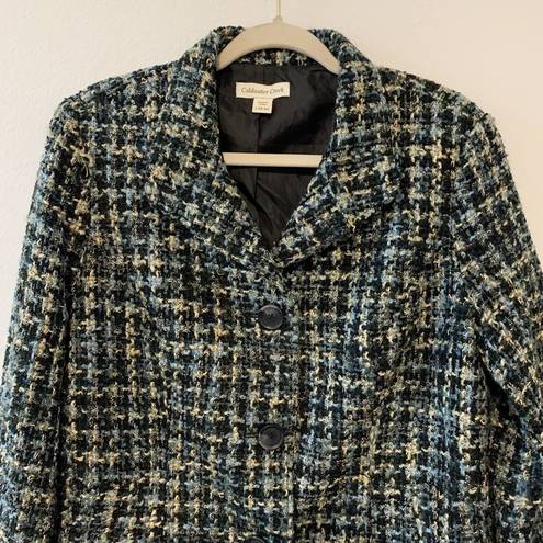 Coldwater Creek  Sz Large 14/16 Multicolor Tweed Wool Blend Career Blazer Jacket