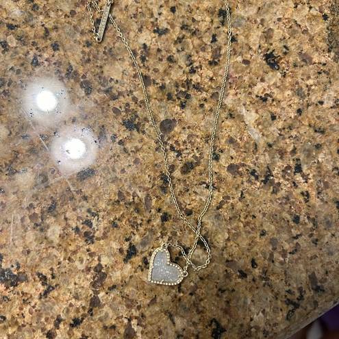 Kendra Scott  ari heart gold necklace iridescent dusty