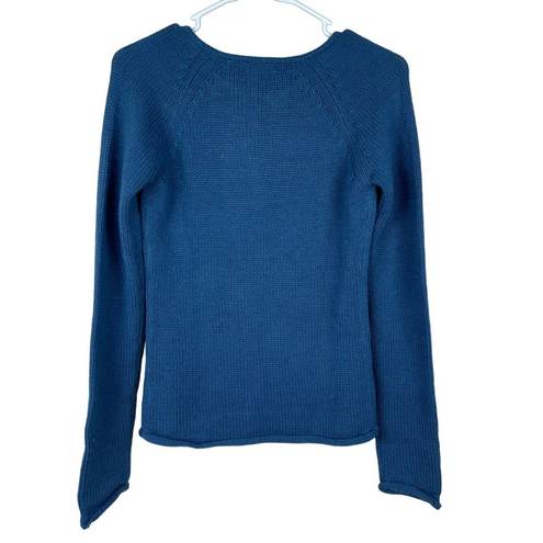 Energie Vintage‎ Y2K  Acrylic Stretch Knitted Sweater Womens Size M Blue Pocket