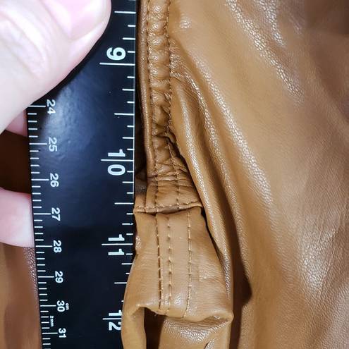 REWASH  Juniors' 11 Light Brown High Rise Vegan Leather Skinny Pants Cropped