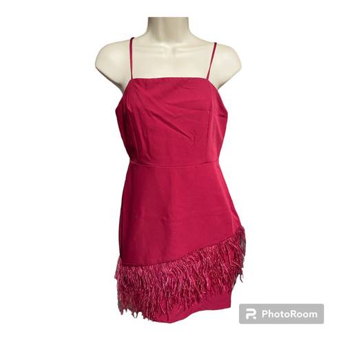 Sam Edelman Feather hem sheath Red Wine Dress NWT $158 Valentines Woman size 10