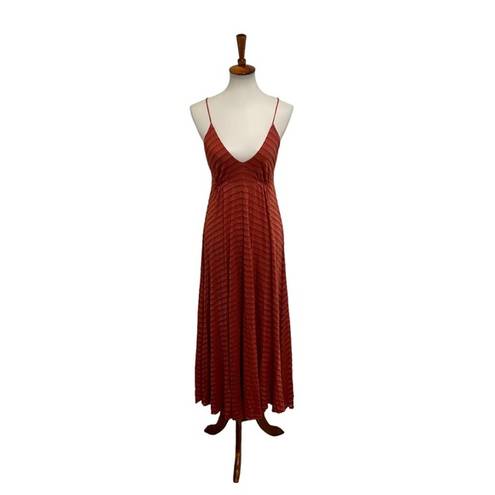 ALC Frank A.L.C. Maxi Dress Strappy Linen Blend Orange Size XS