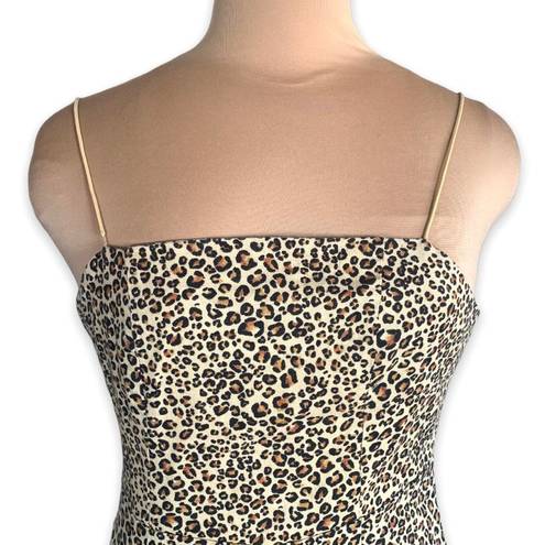 Kendall + Kylie  Dress Animal Leopard Print Sleeveless Spaghetti Strap Bodycon