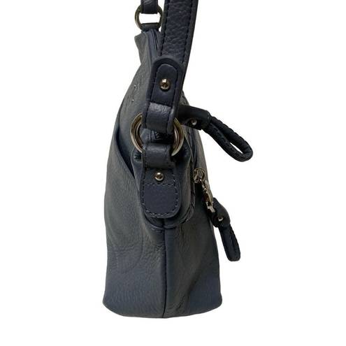 Stone Mountain  blue gray leather, mini shoulder bag