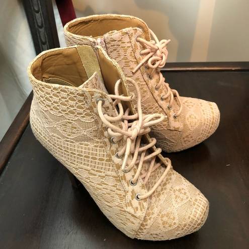 Charlotte Russe Lace Booties