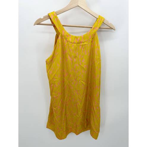 Collective Concepts  Top Women MEDIUM Yellow Pink Printed Sleeveless Polyester