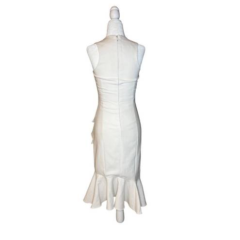 Cinq à Sept  Ruffle Angela Dress in White 0 Womens Bridal Cocktail