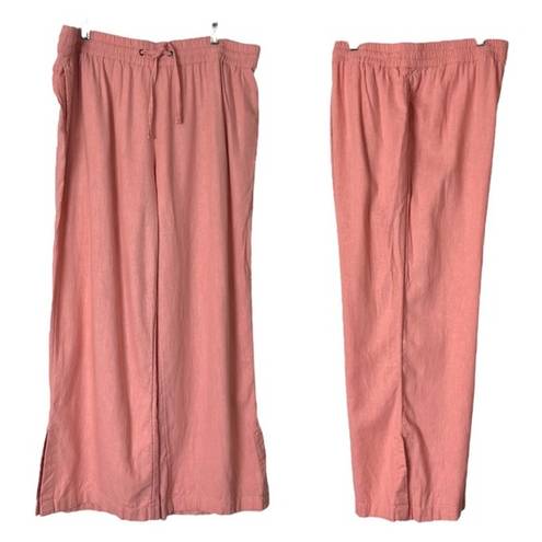 Krass&co D &  Naturals Wide Leg Pants Palazzo Linen Blend Pink Women’s Size Medium M