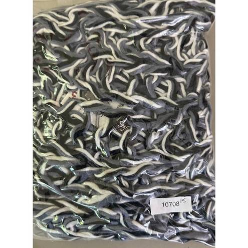 infinity Eyeful Knit  Scarf Black Gray +- 15" Wide x 50" Long NWT