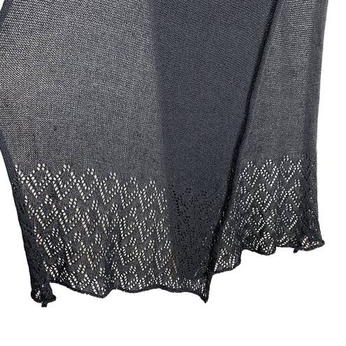 Liz Claiborne  Scarf Wrap Black Crochet 78" x 24" New