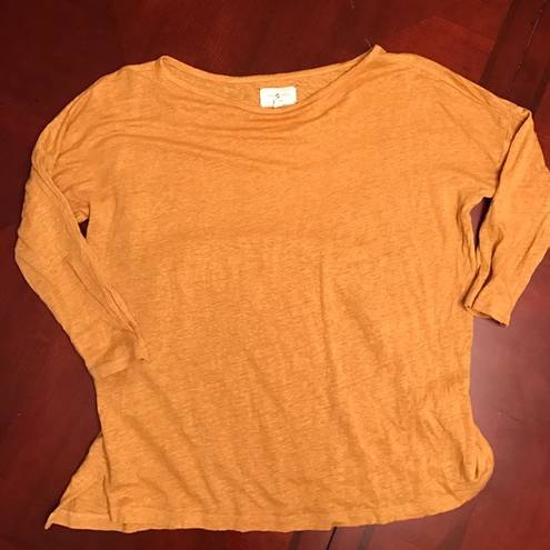 Lou & grey  Shirt SZ M Mustard Yellow 100% Linen