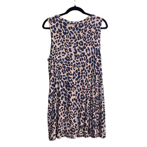 LOGO By Lori Goldstein Lori Goldstein LoGo Leopard Print Tunic Dress Tank Size Large