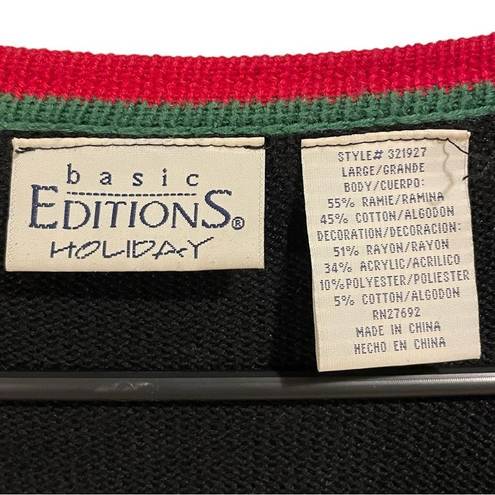 Basic Editions  Holiday Vintage 90s Presents & Mistletoe Christmas Ugly Sweater