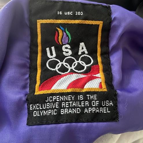 Coolest One of a Kind Nylon USA Olympics Purple Windbreaker Zip Up Jacket Size M