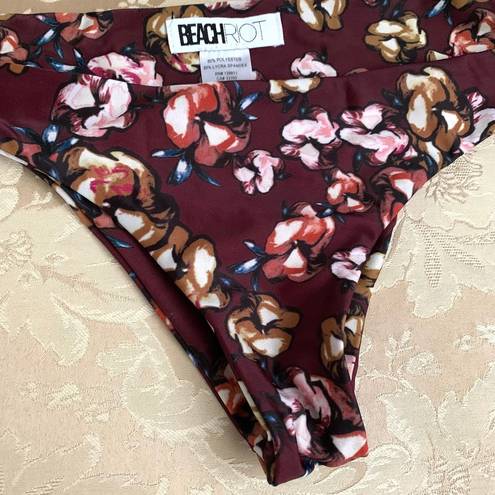 Beach Riot 🌙 NEW  Cheeky Floral Bikini Bottoms in Burgundy