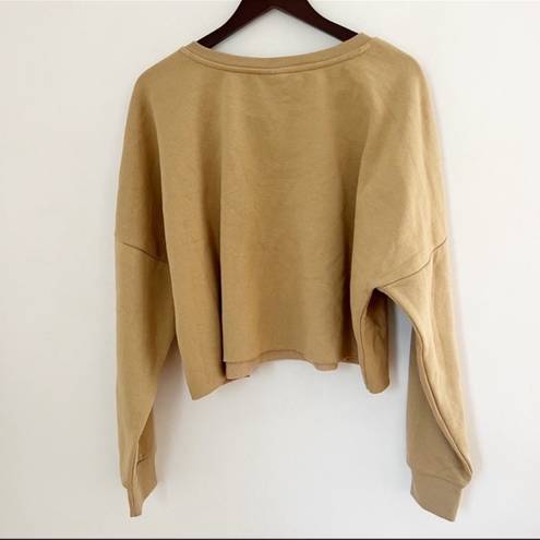 Abound NWT  Tan Cropped Graphic Pullover “Grand Slam” Sweatshirt Sz 3X