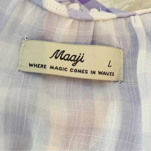 Maaji  Magnolia Gingham Swim Cover Up Dress with Tassel Ties Size L NWT