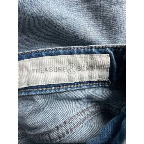 Treasure & Bond  Medium Wash Highrise Boyfriend Distressed Denim Shorts