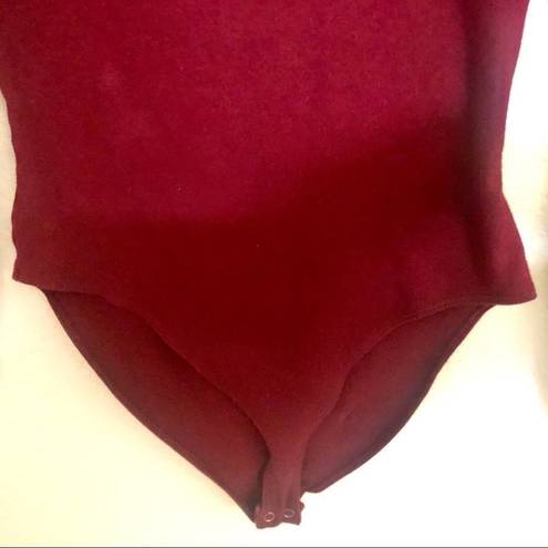 American Apparel  burgundy turtleneck bodysuit S