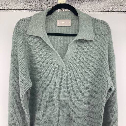 Everlane  Green Alpaca Waffle-Stitch Polo Pullover Sweater XS