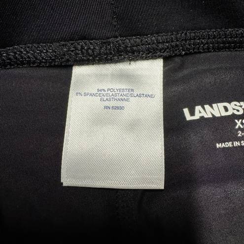 Lands'End  Womens Solid Black Base Layer Pull On Legging Pants Stretch Size XS