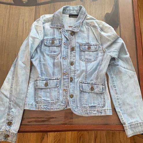 DKNY Vintage  Denim Jacket Small Y2K Button Up Stonewash Blue Trucker Womens