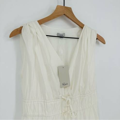 Rails  Lucia Tiered Midi Dress Cap Sleeves Cotton Poplin White Women's Small NEW